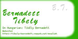 bernadett tibely business card